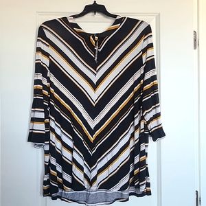 Lane Bryant Stripped 3/4 length sleeve Blouse